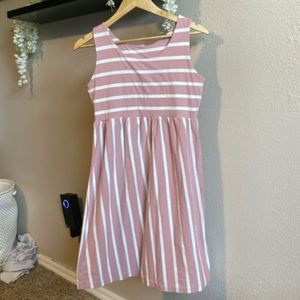Light pink and white striped summer dress